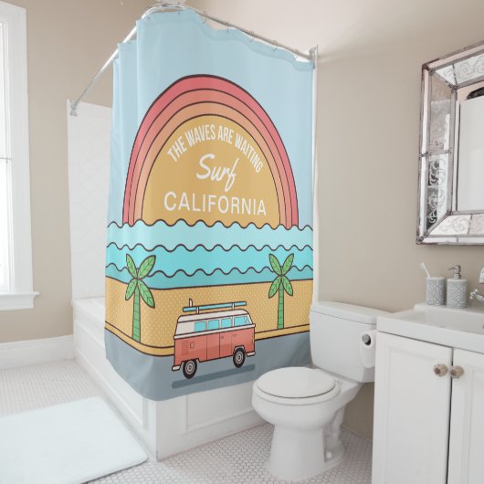 Individuelle Lage Surfer Duschvorhang (Beispiel)