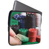 Individuelle Laptop-Ärmel für POKER in Monogramm Laptopschutzhülle (Vorne Rechts)