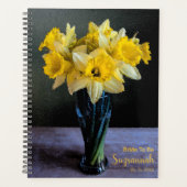 Individuelle, lebendige Daffodils Vase Stillleben  Planer (Vorderseite)