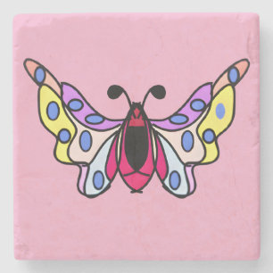 Individuelle lebendige moderne Volks Butterfly-Kun Steinuntersetzer