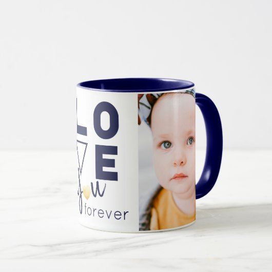 Individuelle Liebe für Fotos mit doppelter Tasse (VorderseiteRechts)