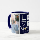 Individuelle Liebe mit doppeltem Foto Tasse (Vorderseite Links)