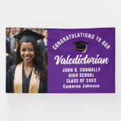 Individuelle Lila valedictorianische Foto Graduati Banner (Horizontal)