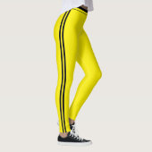 Individuelle lodernde gelbe schwarze Streifen Mono Leggings (Rechts)