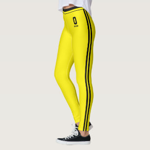 Individuelle lodernde gelbe schwarze Streifen Mono Leggings