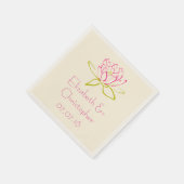 Individuelle Lotus-Blume / Wasserlilie-Illustratio Serviette (Ecke)