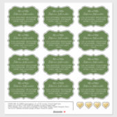 Individuelle Mailing Labels Einzigartige Form Grün (Blatt)
