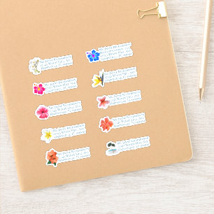 Individuelle Mailingadresse Tropische Hochzeit Aufkleber