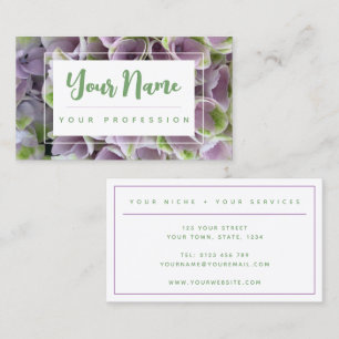Individuelle Mauve & Green Floral Business Card Visitenkarte