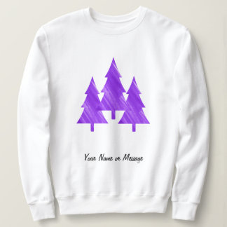 Individuelle minimale Coole ästhetische Lila Bäume Sweatshirt