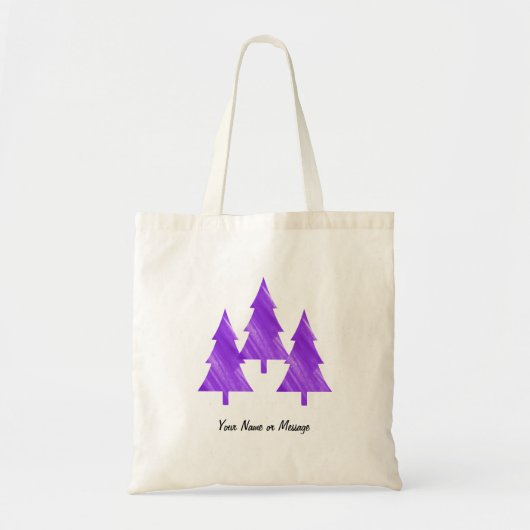 Individuelle minimale Coole ästhetische Lila Bäume Tragetasche (Vorne)