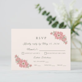 Individuelle minimalistische roséfarbene Garten-Ho RSVP Karte