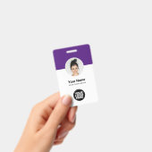Individuelle Mitarbeiter Moderne ID Card Lila QR-A Ausweis (Handheld)
