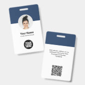 Individuelle Mitarbeiter Moderne ID Card Navy Blue Ausweis (Vorder- & Rückseite)