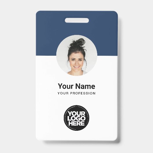 Individuelle Mitarbeiter Moderne ID Card Navy Blue Ausweis (Vorderseite)