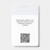 Individuelle Mitarbeiter Moderne ID-Karte Minimali Ausweis (Rückseite)