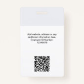 Individuelle Mitarbeiter Moderne ID-Karte Minimali Ausweis (Rückseite)