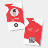 Individuelle MitarbeiterModern Blob ID Card QR Ausweis (Vorder- & Rückseite)