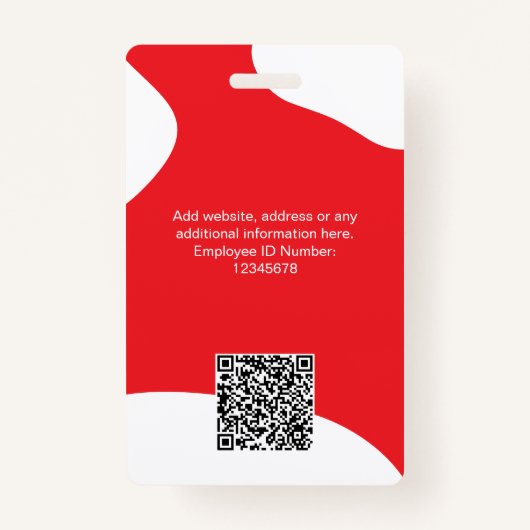 Individuelle MitarbeiterModern Blob ID Card QR Ausweis (Rückseite)