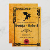 Individuelle, mittelalterliche keltische Hochzeit Einladung (Vorne/Hinten)