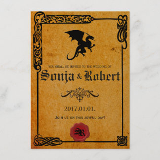 Individuelle, mittelalterliche keltische Hochzeit Einladung