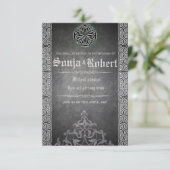 Individuelle, mittelalterliche keltische Hochzeit Einladung (Stehend Vorderseite)