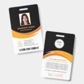 Individuelle, moderne Black Employee ID Card mit B Ausweis (Front & Back)
