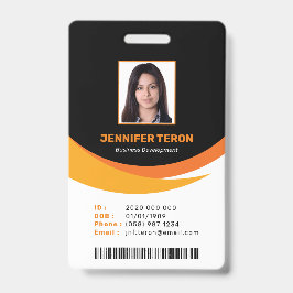 Individuelle, moderne Black Employee ID Card mit B Ausweis