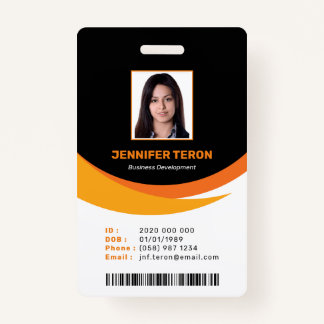Individuelle, moderne Black Employee ID Card mit B Ausweis
