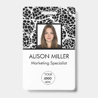 Individuelle, moderne Black & White Mitarbeiter Fo Ausweis