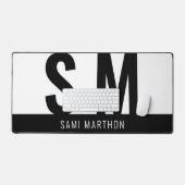 Individuelle, moderne Schwarz-Weiß-Einfache Initia Schreibtischunterlage (Tastatur & Maus)