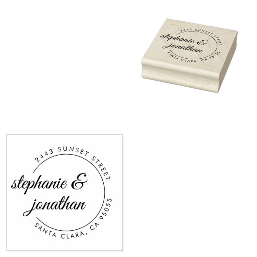 Individuelle moderne Script-Rücksendeadresse Gummistempel (Stempel)