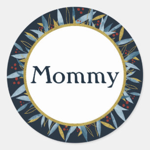 Individuelle Mommy Rounded Frame mit Branch Bouque Runder Aufkleber