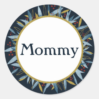 Individuelle Mommy Rounded Frame mit Branch Bouque Runder Aufkleber