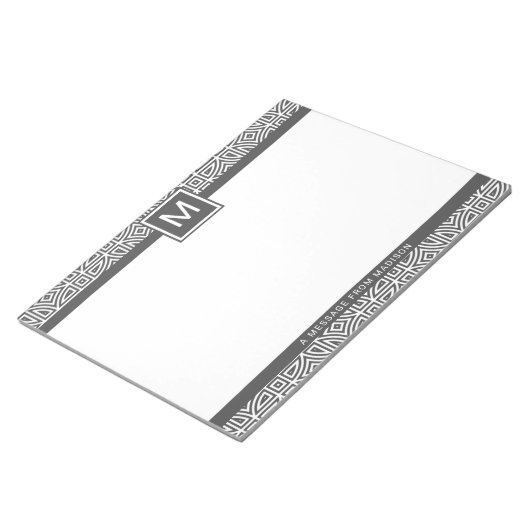 Individuelle, monogramm Abstrakte Patterns Notizblock (angewinkelt)