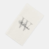 Individuelle, monogramm elegante ecru Papier Handt Serviette (Ecke)