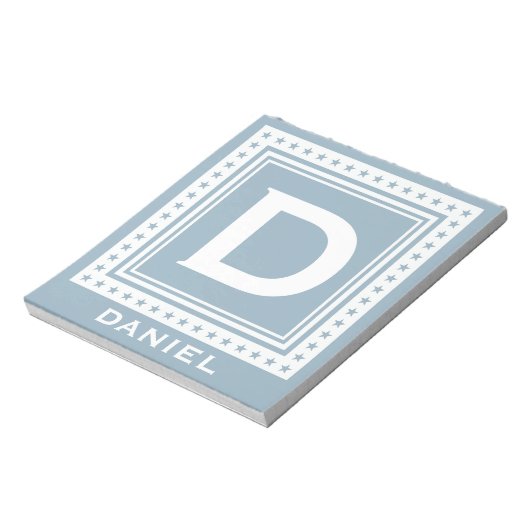Individuelle Monogramm-, Name- und Farbnotizen Notizblock (Rotiert)
