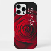 Individuelle Monogramm rote Rose Vintages Foto iPh iPhone Hülle (Rückseite)