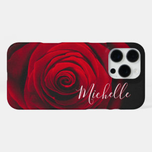 Individuelle Monogramm rote Rose Vintages Foto iPh iPhone 16 Pro Max Hülle