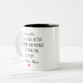 Individuelle Mutter an Tochter "Dich als Mutter be Zweifarbige Tasse (Vorderseite Links)