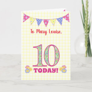 Individuelle Name 10. Geburtstag Primroses Jagdkar Karte