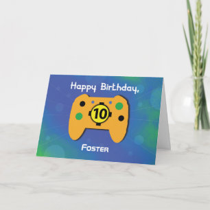 Individuelle Name 10 Jahre alter Gamer-Controller Karte