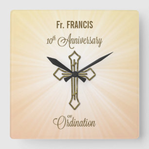 Individuelle Name, 10. Jahrestag der Ordination Quadratische Wanduhr