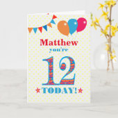 Individuelle Name 12. Geburtstagskarte Karte (Gelbe Blume)