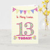 Individuelle Name 13. Geburtstag Primroses Jagdkar Karte (Gelbe Blume)