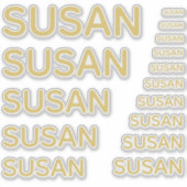 Individuelle Name 15 Größe Einfach Golden Aufkleber (Vorderseite)