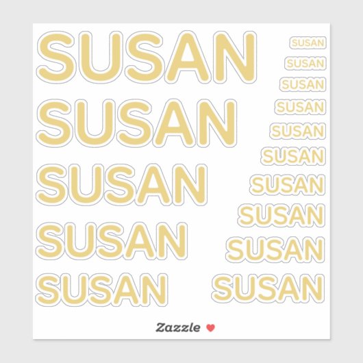 Individuelle Name 15 Größe Einfach Golden Aufkleber (Blatt)