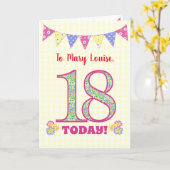 Individuelle Name 18. Geburtstag Primroses Jagdkar Karte (Gelbe Blume)