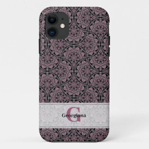 Individuelle Name 1920er Jahre Dusky Rose Floral F Case-Mate iPhone Hülle