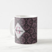 Individuelle Name 1920er Jahre Dusky Rose Floral F Kaffeetasse (Vorderseite Links)